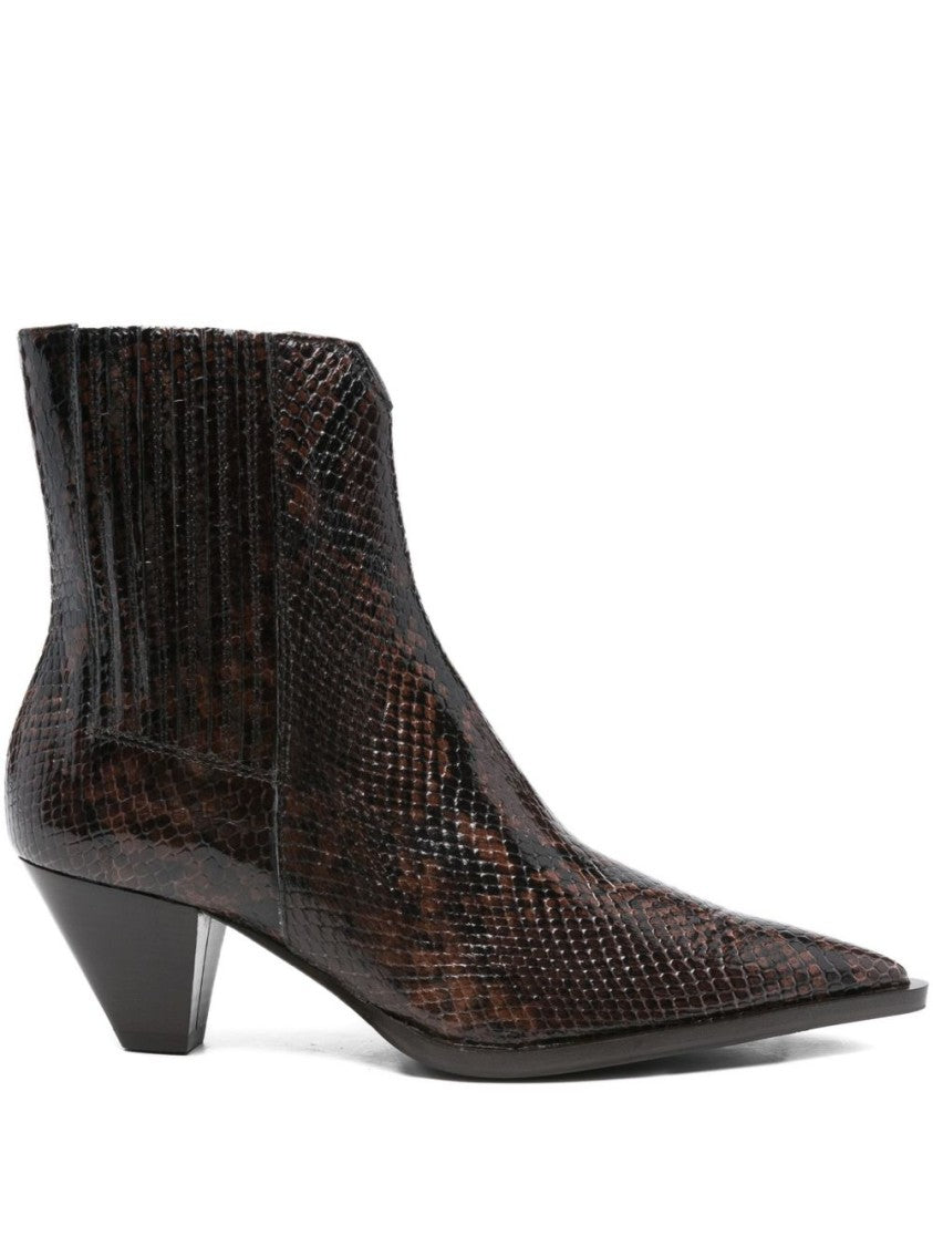 Guglielmo Rotta Elegant Ankle Boots With Textured Snakeskin Finish