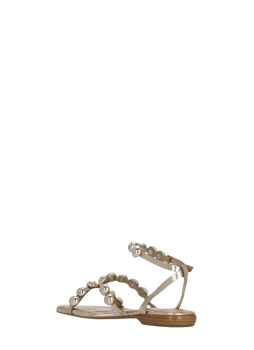 Ash Gold Regy Studded Leather Sandals