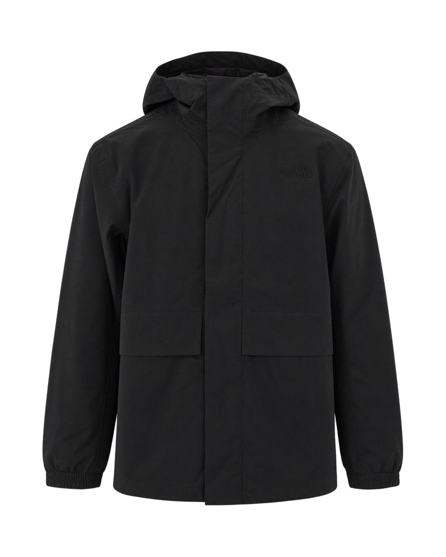 The North Face Black Concealed Zip Flap Cotton-Blend Jacket