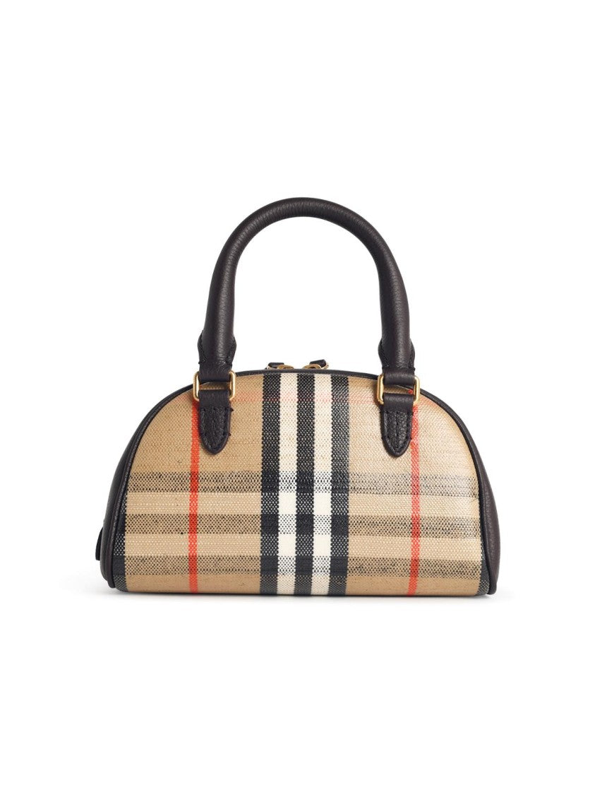Burberry 'Bowling' Beige Leather Blend Bag