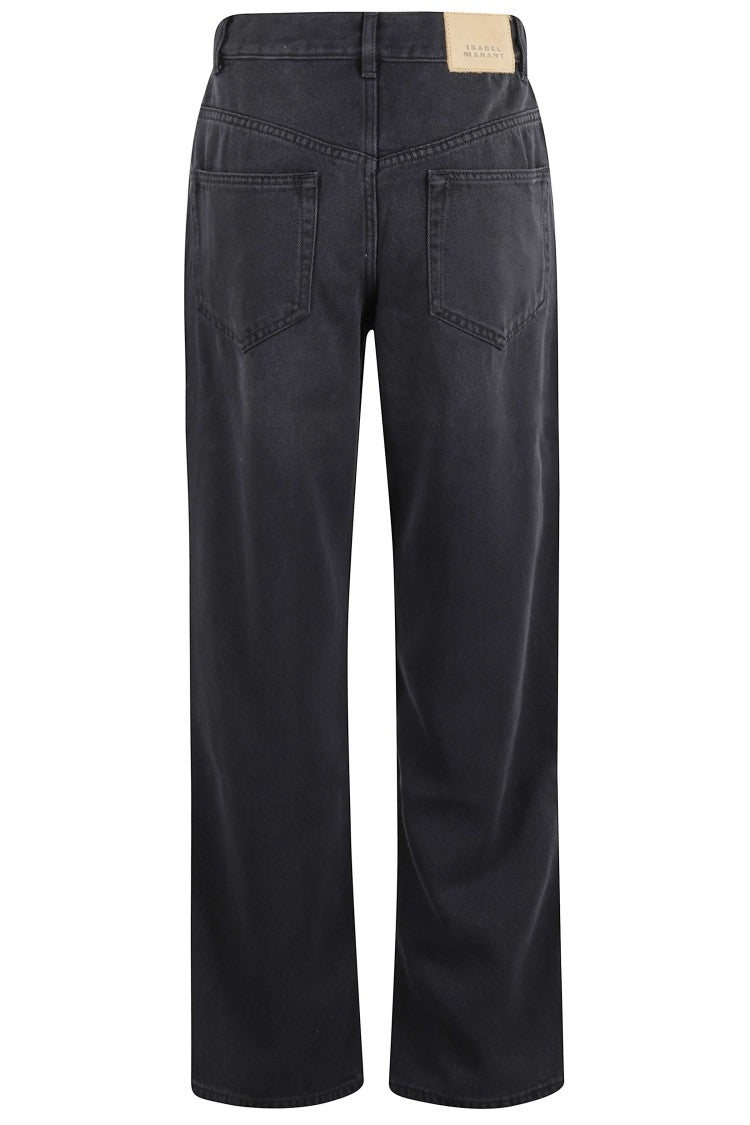Isabel Marant Faded Black Jenny Gz Five-Pocket Straight Lyocell-Blend Jeans