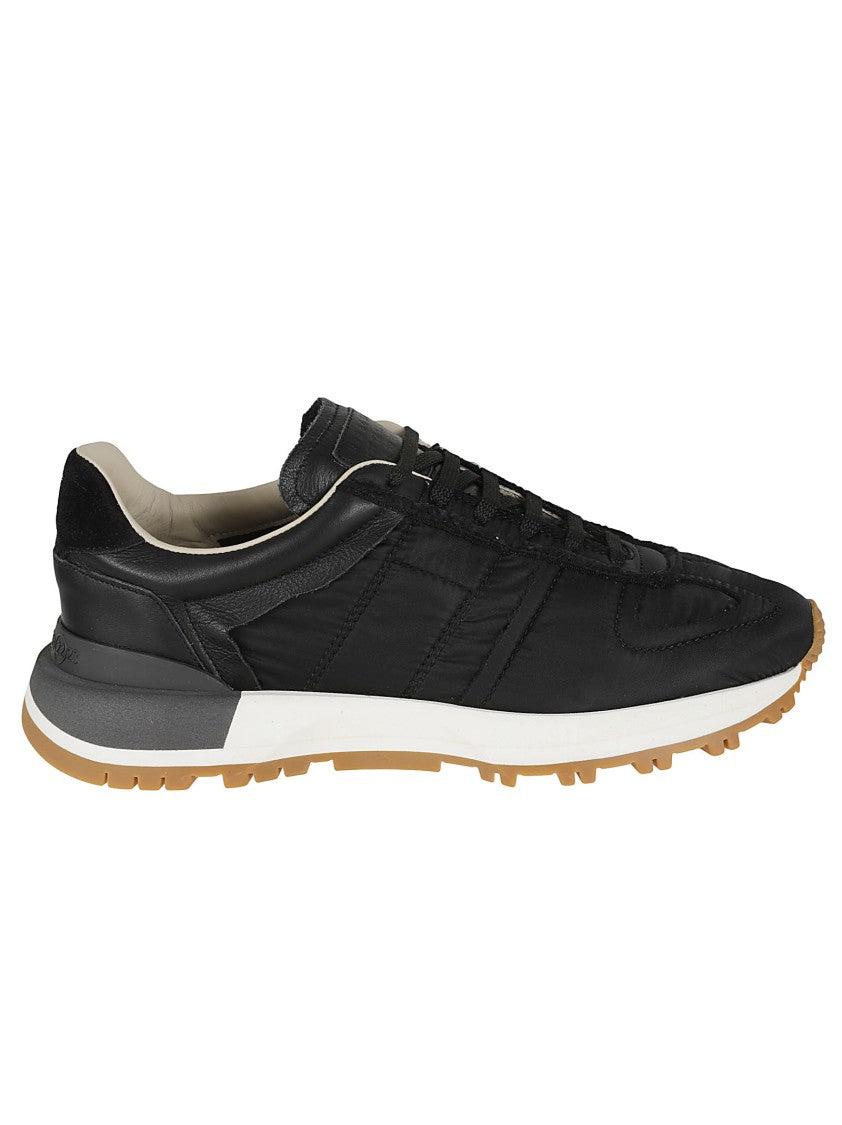 Maison Margiela Sporty Black Sneakers With Textured Detailing