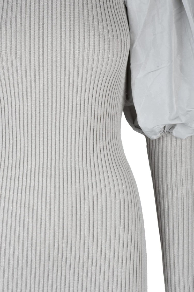 Elisabetta Franchi Long Knit Dress - Pearl Grey