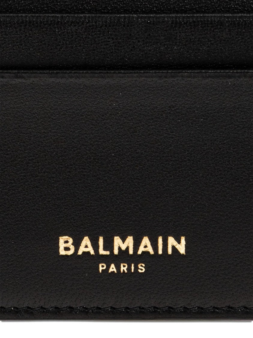 Balmain Black Classic Smooth Leather Card Holder
