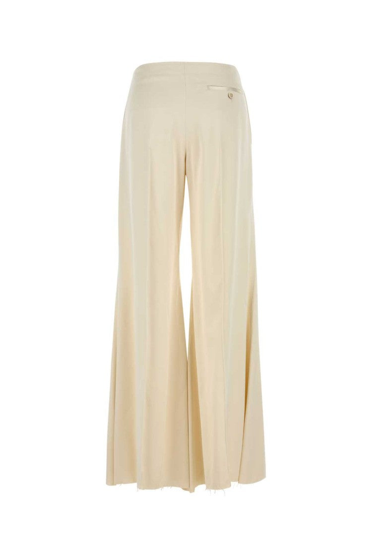 Alexander Mcqueen Cream Satin Wide-Leg Pant