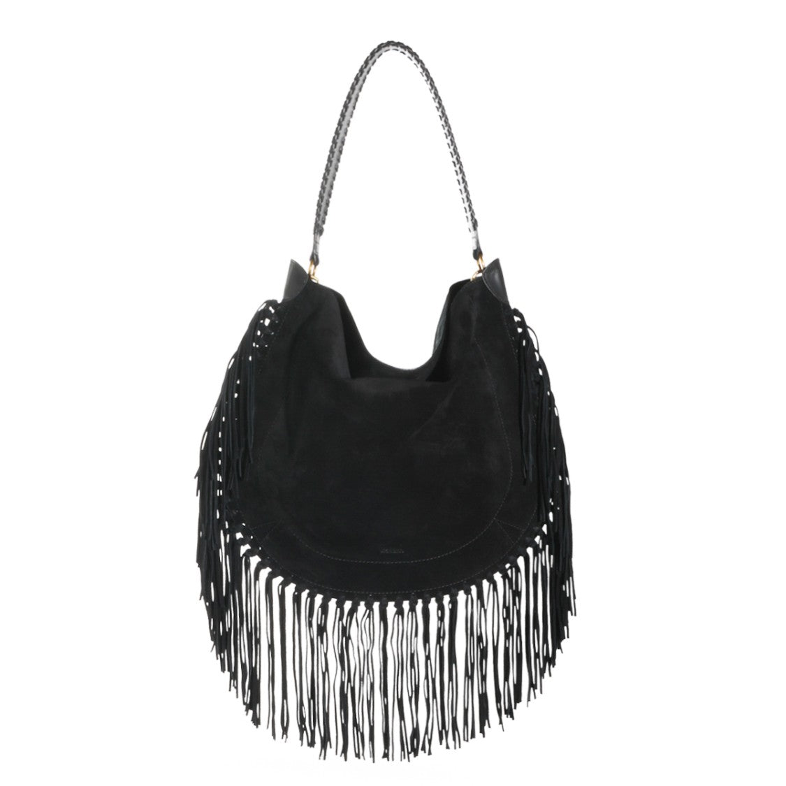 Isabel Marant Black Suede Handbag With Fringe