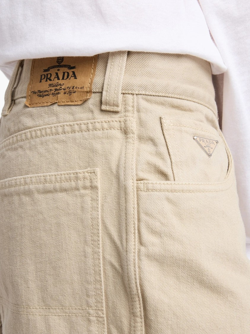 Prada Wide-Leg Casual Pants With Classic Five-Pocket Styling