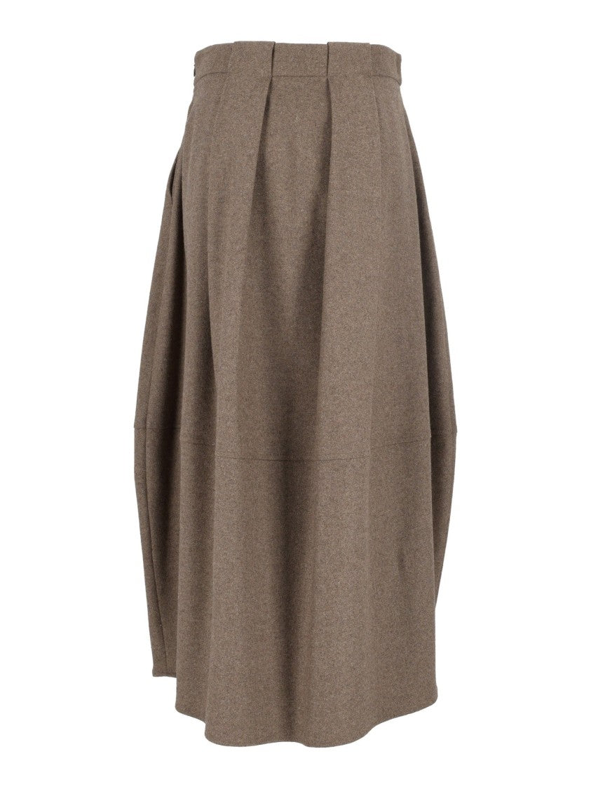 Antonelli Firenze Voluminous High-Waisted Structured Pleated Midi Skirt