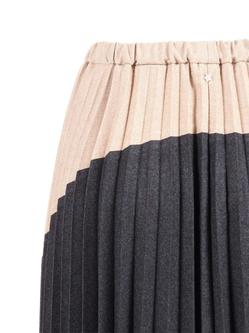 Lorena Antoniazzi Plisse Skirt Two Tone Midi Skirt