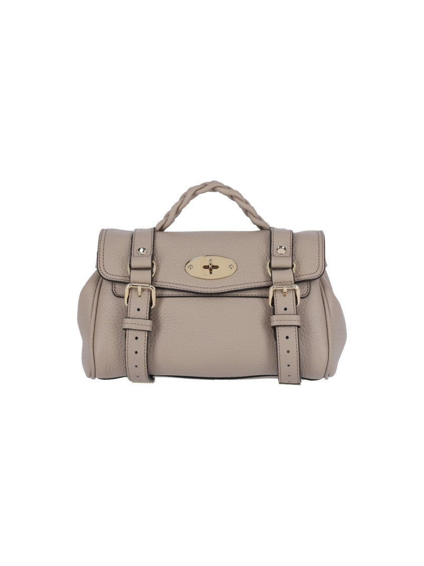 Mulberry Taupe Alexa Mini Grain Leather Bag