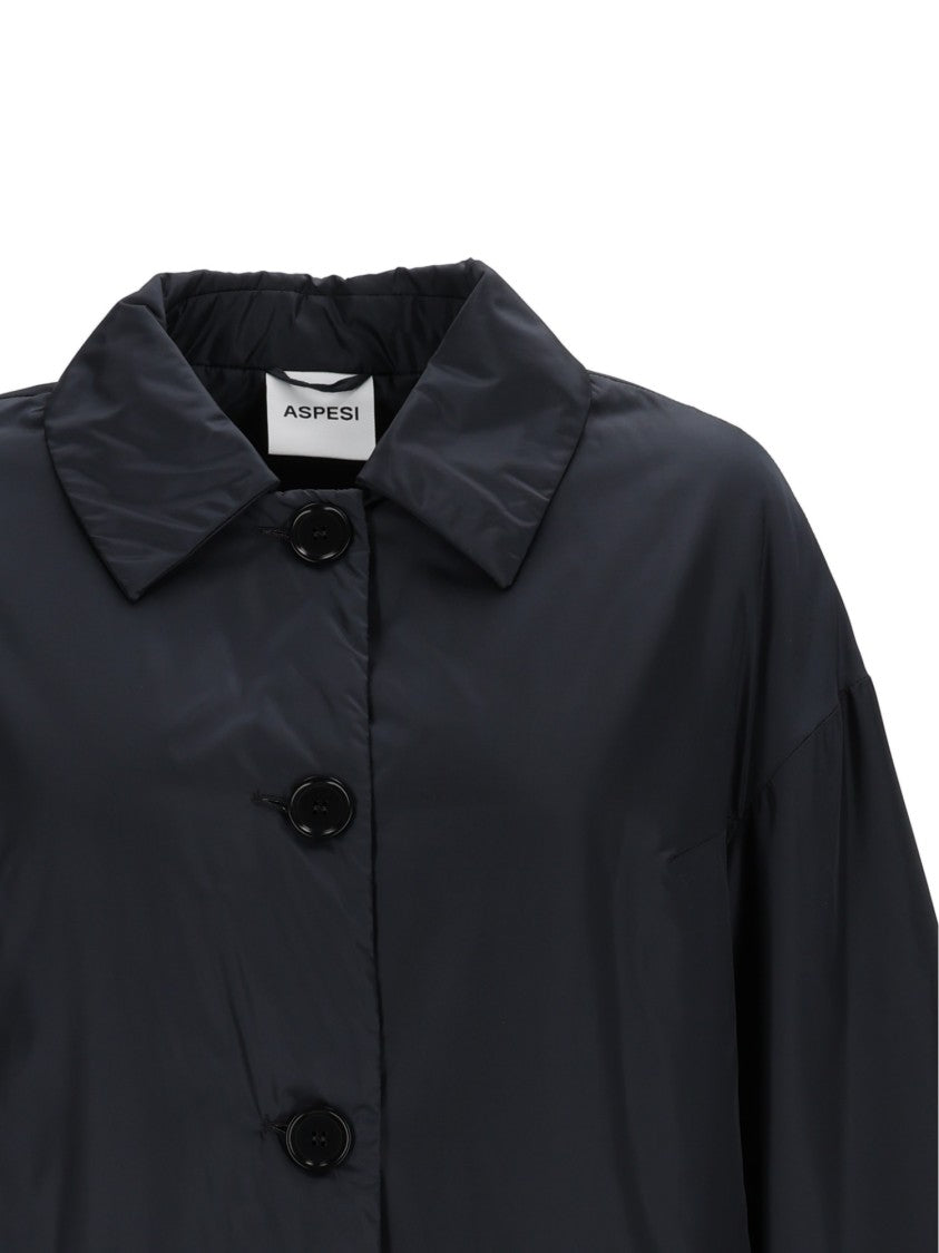 Aspesi Teena Black Classic Collar Coat