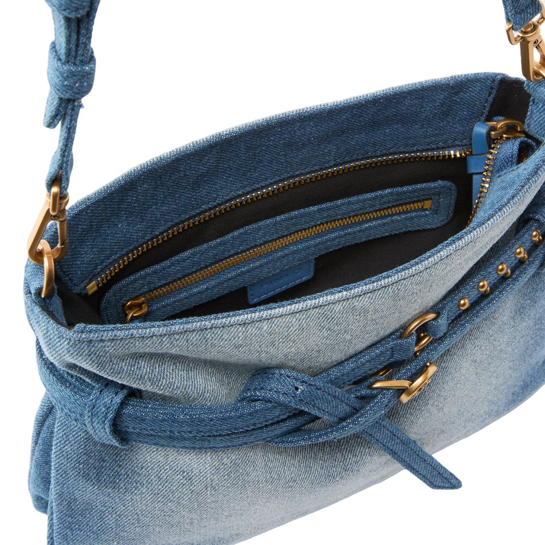 Pinko Small Denim Belt Bag Mini Shoulder Bag