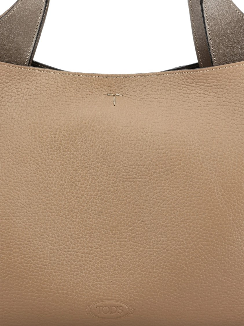 Tod's Textured Leather Tote Bag With Embossed Logo