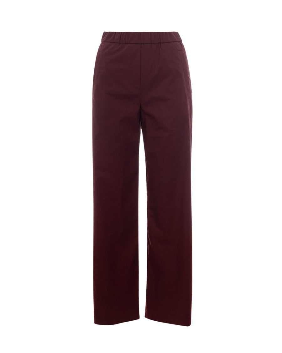 Patrizia Pepe Wide-Leg Stretch Poplin Trousers With Decorative Tab