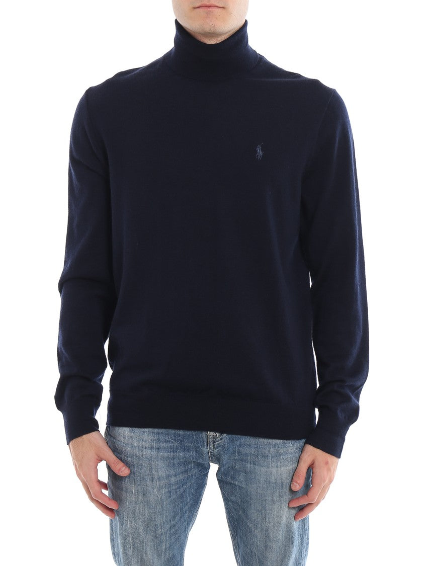 Polo Ralph Lauren Fine-Knit Turtleneck Sweater With Subtle Logo Detail