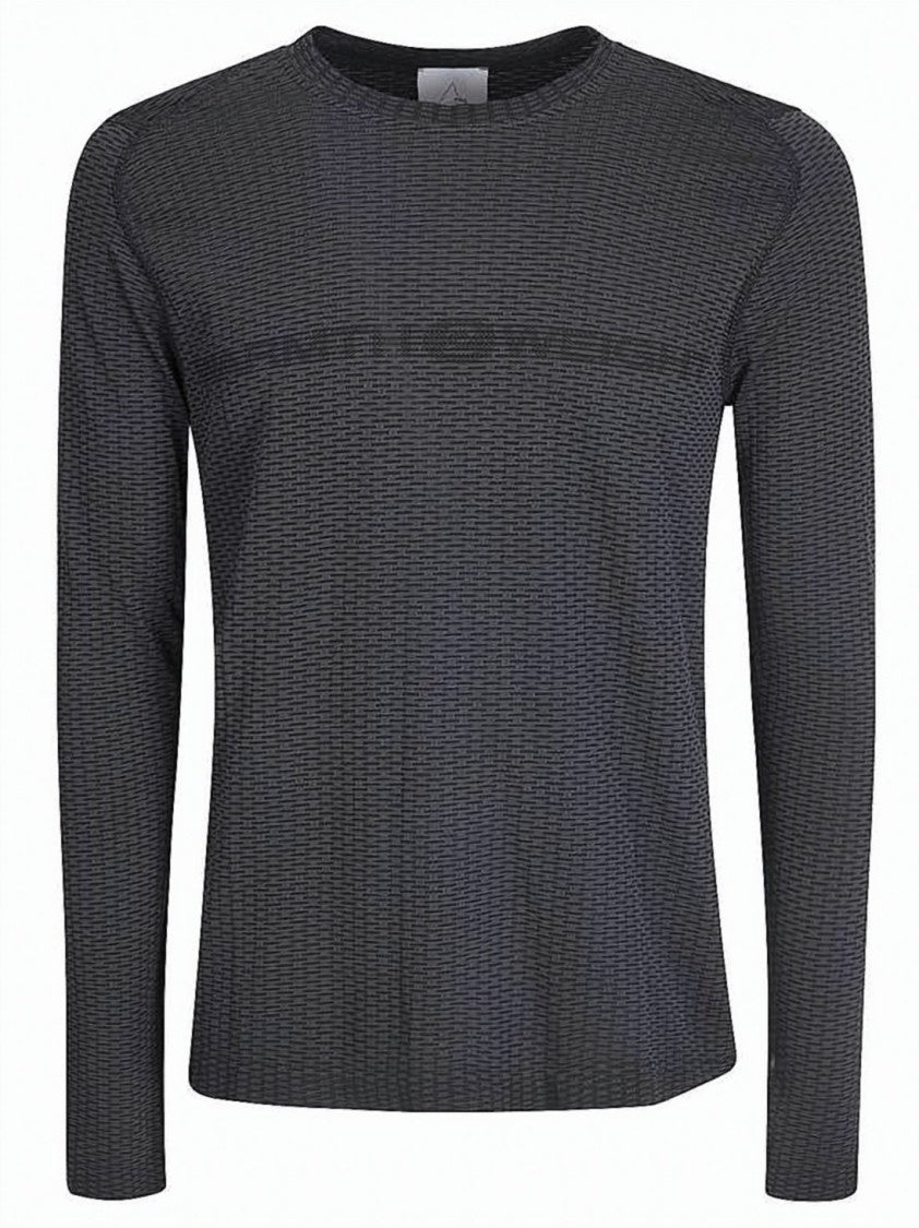 Roa Black Long-Sleeve Fitted Textured Training Top