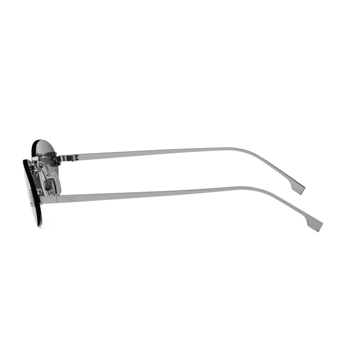 Fendi Silver First Crystal Fe4075us Oval Rimless Metal Sunglasses