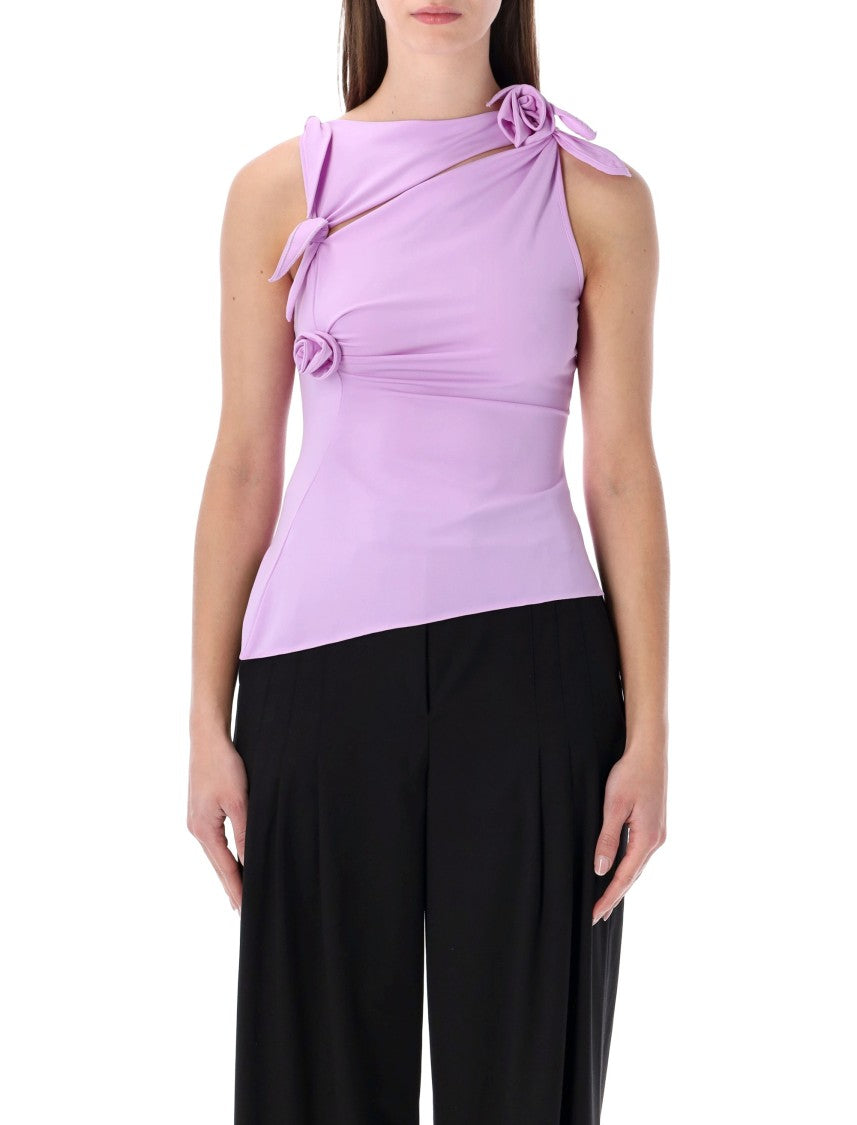 Coperni Flower Asymmetrical Floral Knot Top