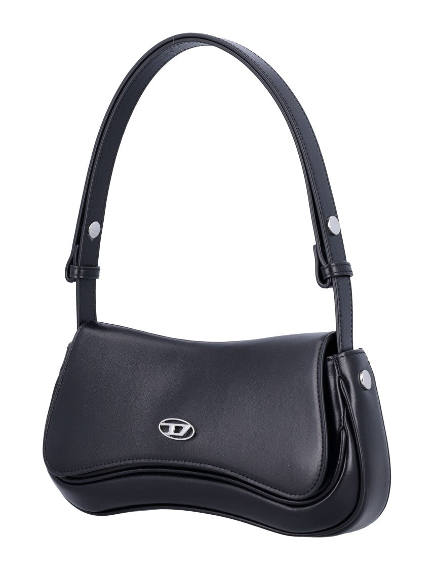 Diesel Curved Black Clutch With Adjustable Handle