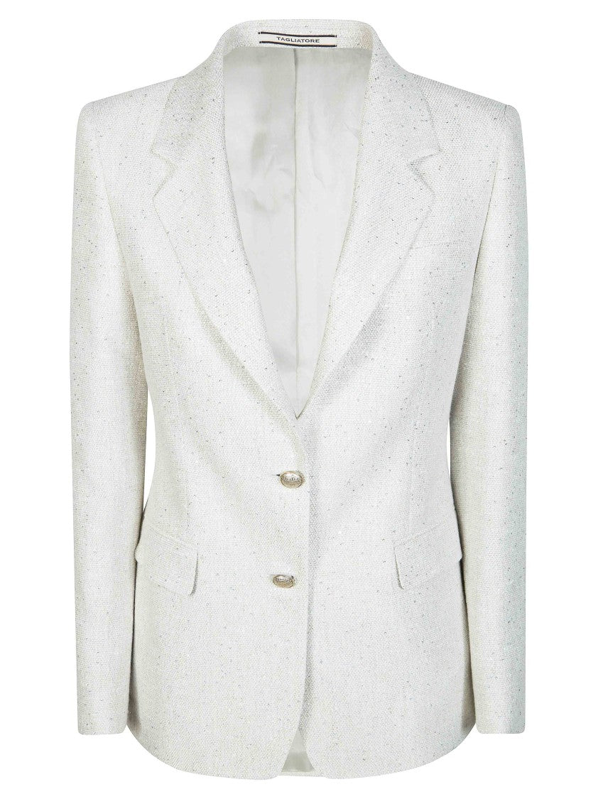 Tagliatore Textured Shimmer Notched Lapel Jacket