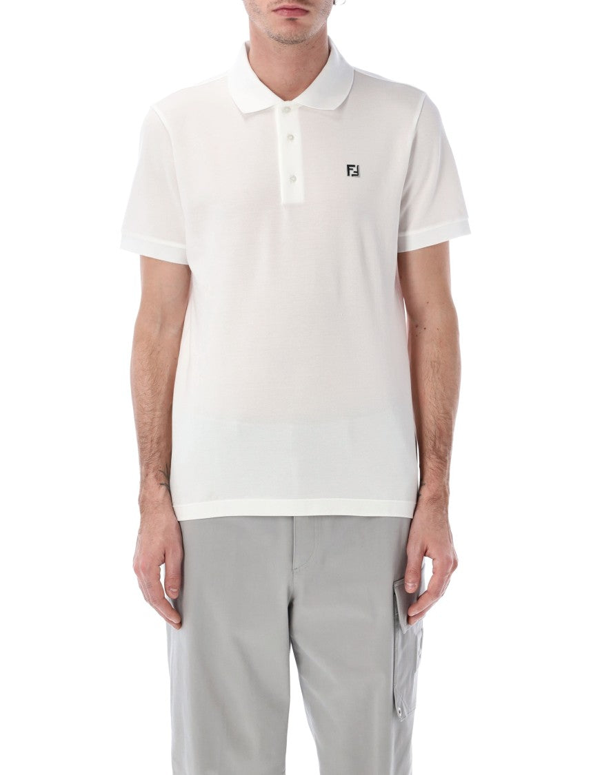 Fendi Cotton Piqué Polo Shirt With Buttoned Collar