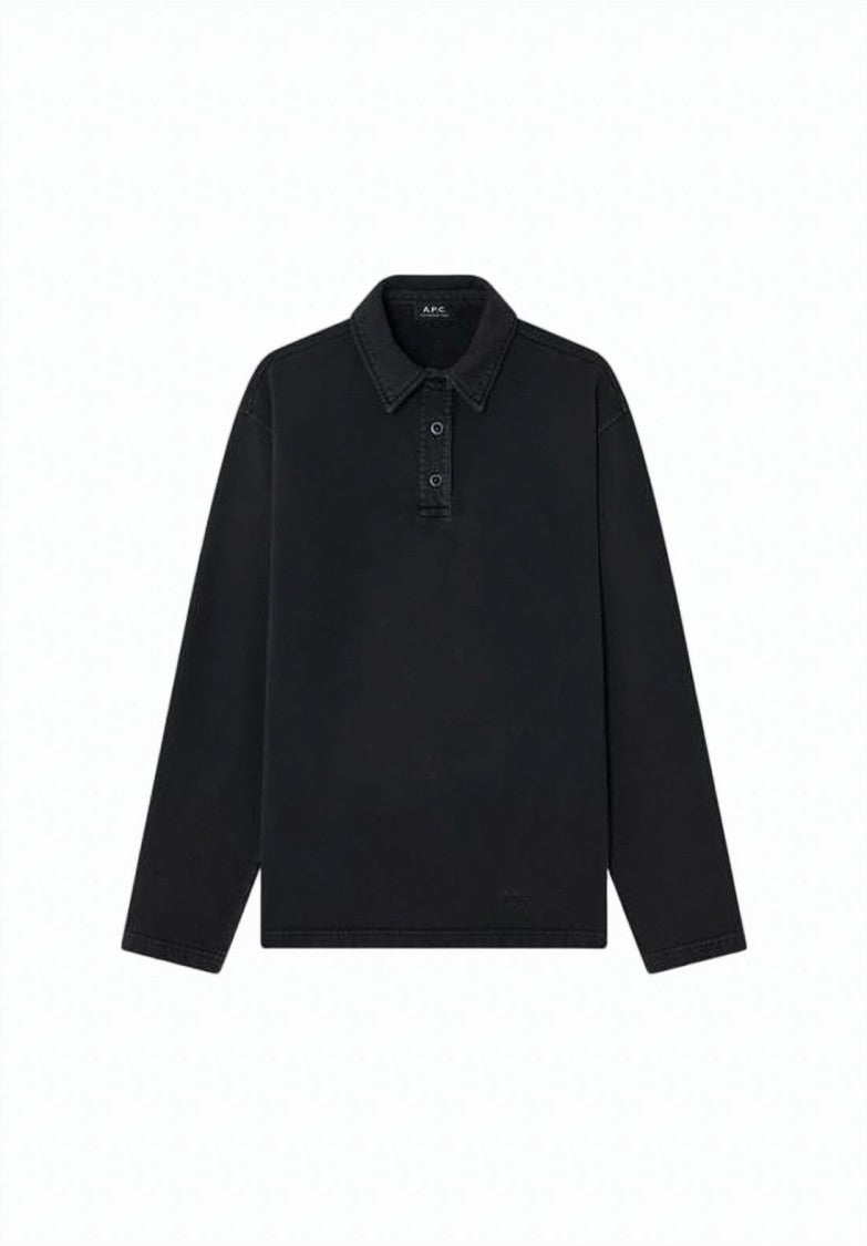 A.P.C. Long-Sleeved Polo Shirt With Classic Collar