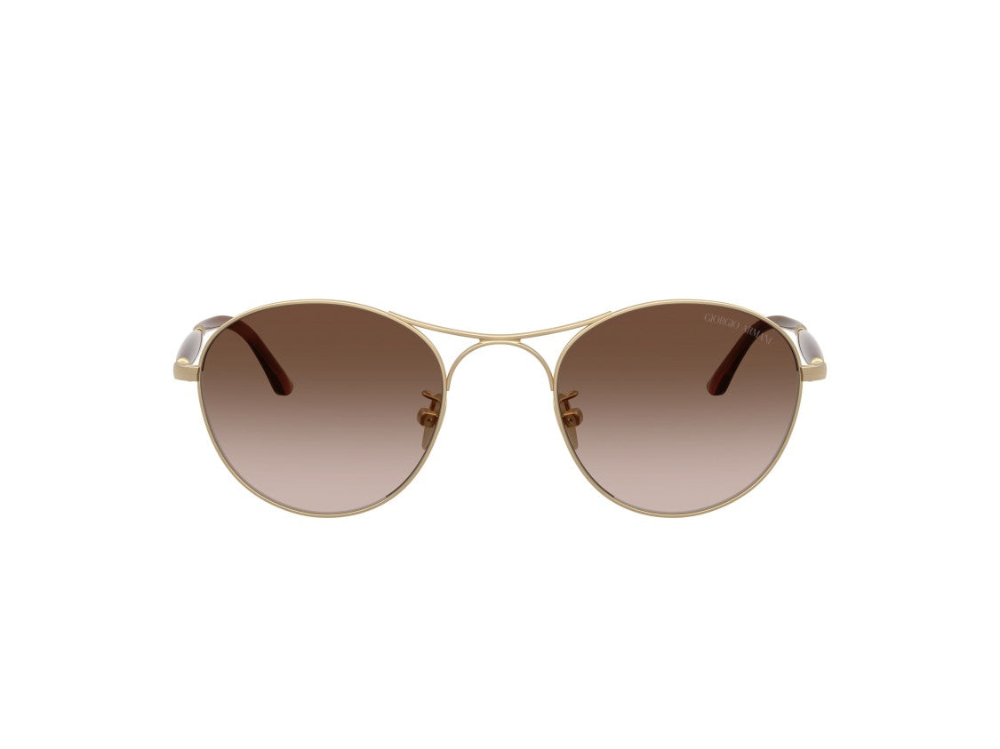 Giorgio Armani Gold 0Ar6177 Double Bridge Round Sunglasses