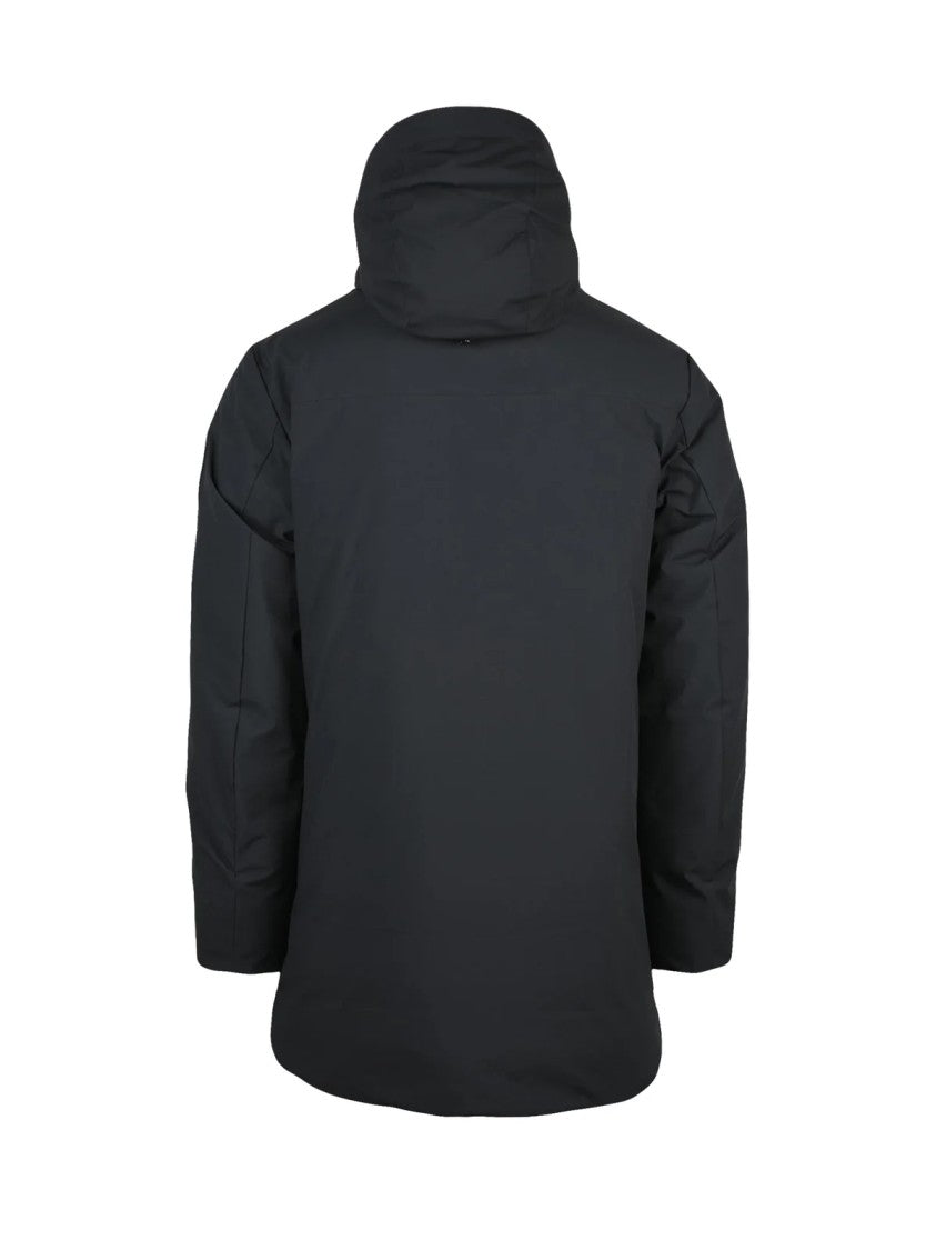 Outhere Black Internal Straps Padded Polyester Overcoat