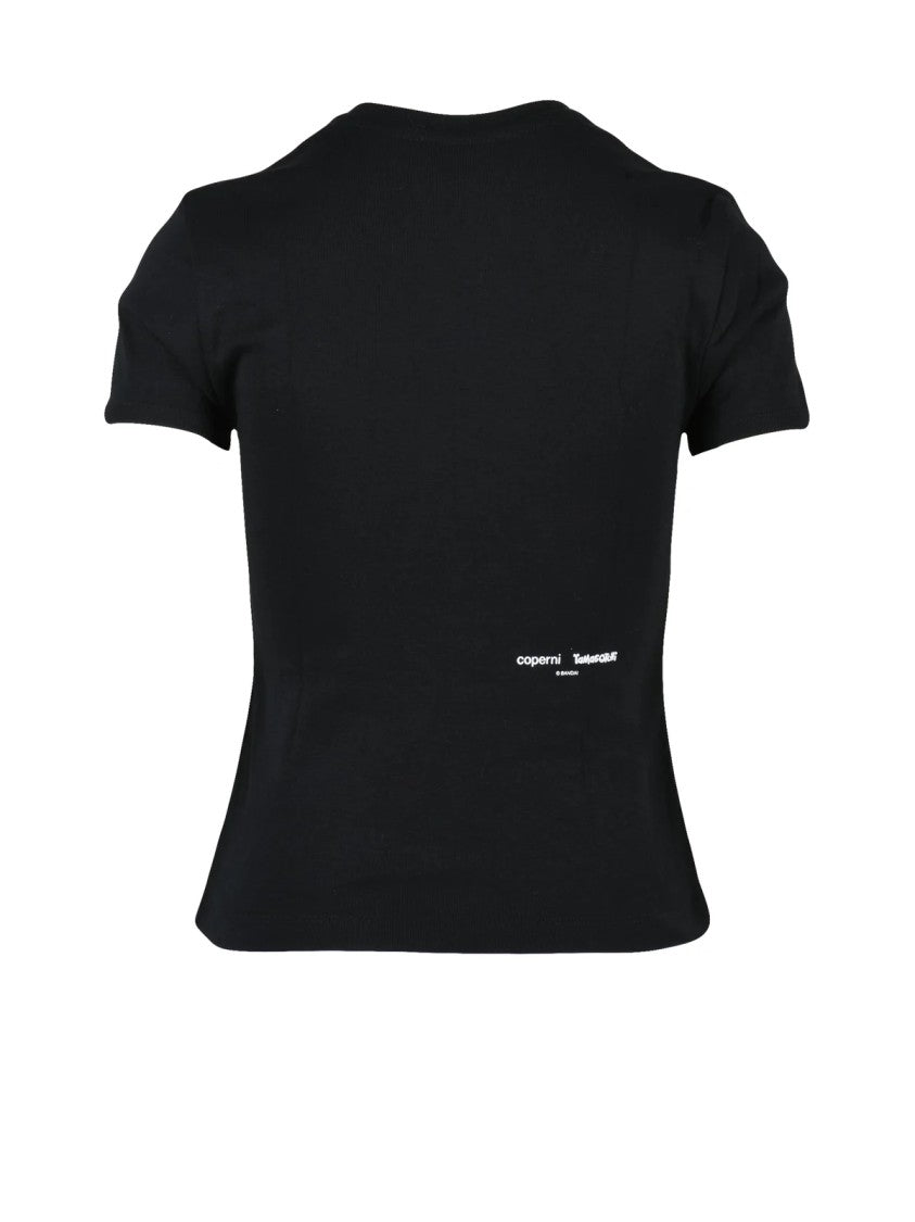 Coperni Black Minimalist Organic Cotton T-Shirt