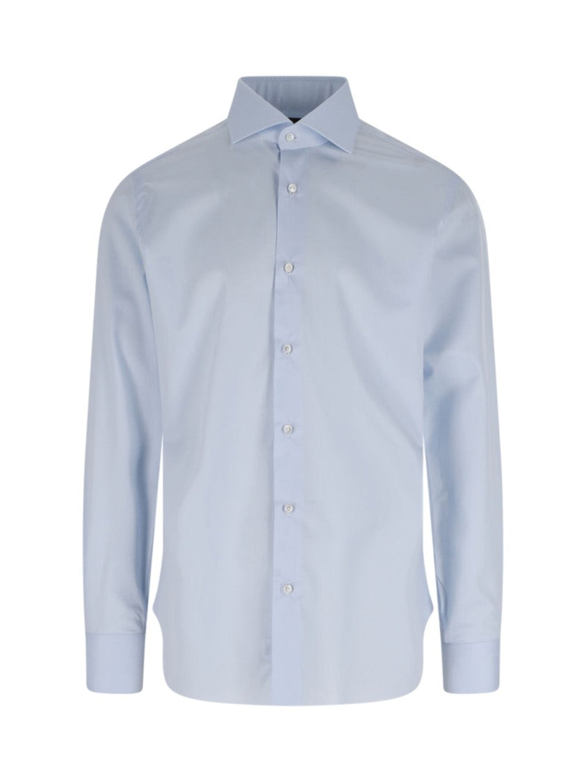 Barba Napoli Classic Cotton Shirt – Light Blue