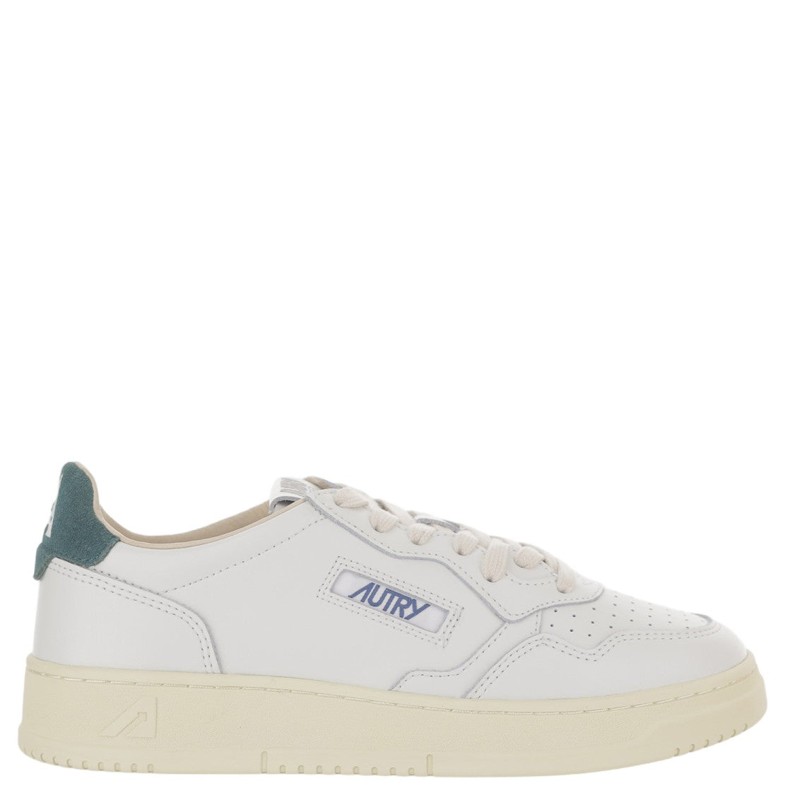 Autry White/Green Suede Heel Leather Sneakers