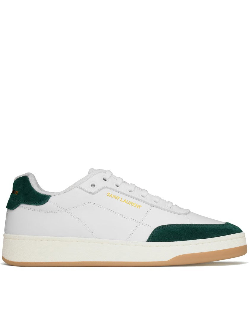 Saint Laurent White Sl/61 Dark Green Sneakers