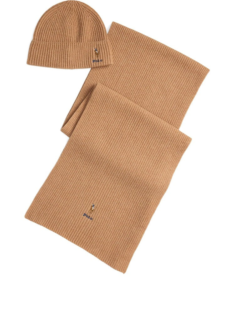 Polo Ralph Lauren Ribbed Knit Hat And Scarf Gift Box Set
