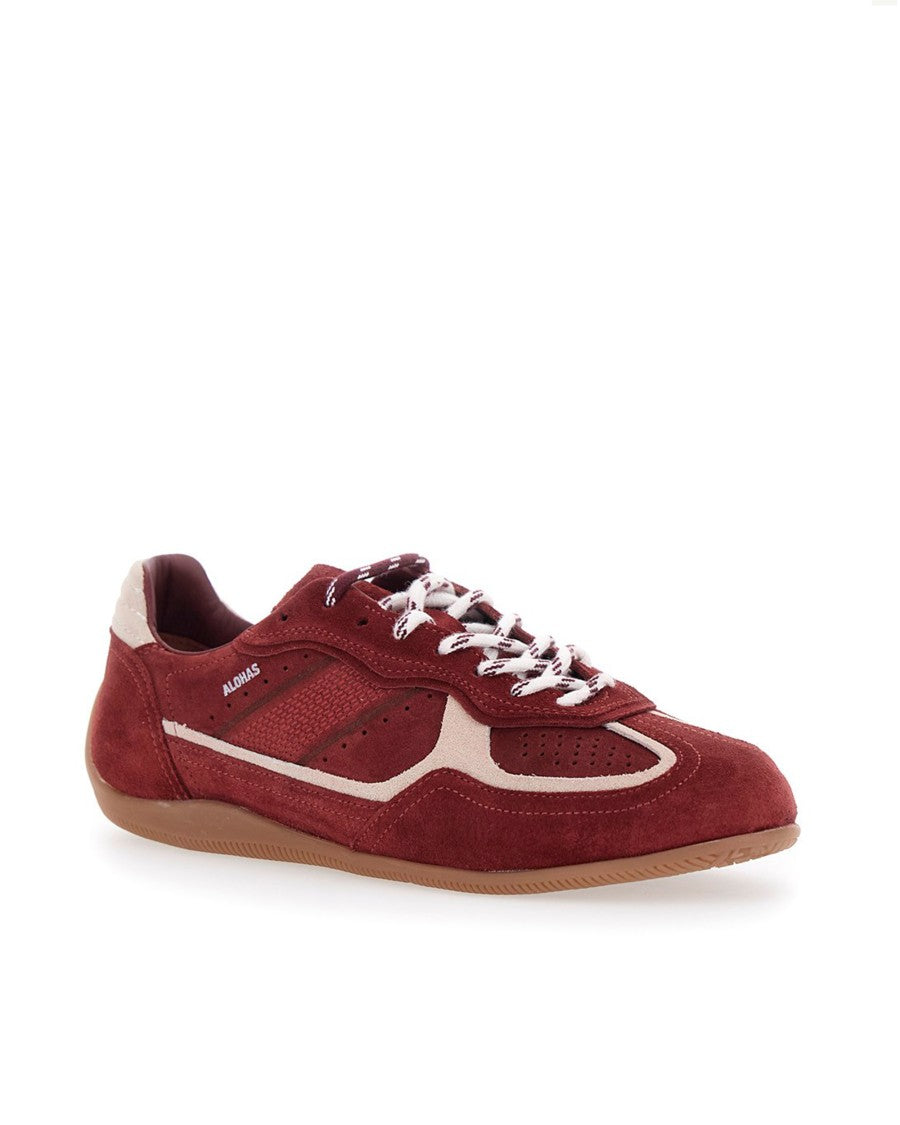 Alohas Suede Sneakers With Rounded Toe And Lace-Up Closure