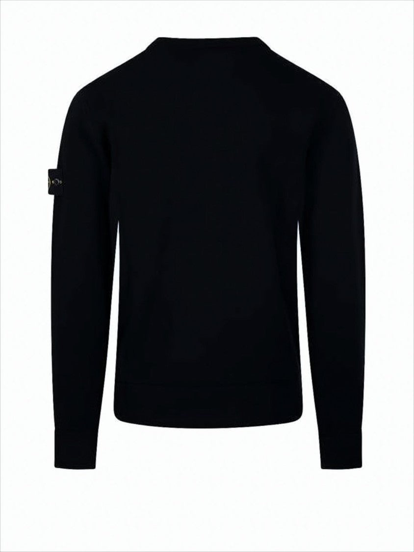 Stone Island Classic Crew Neck Black Knit Sweater