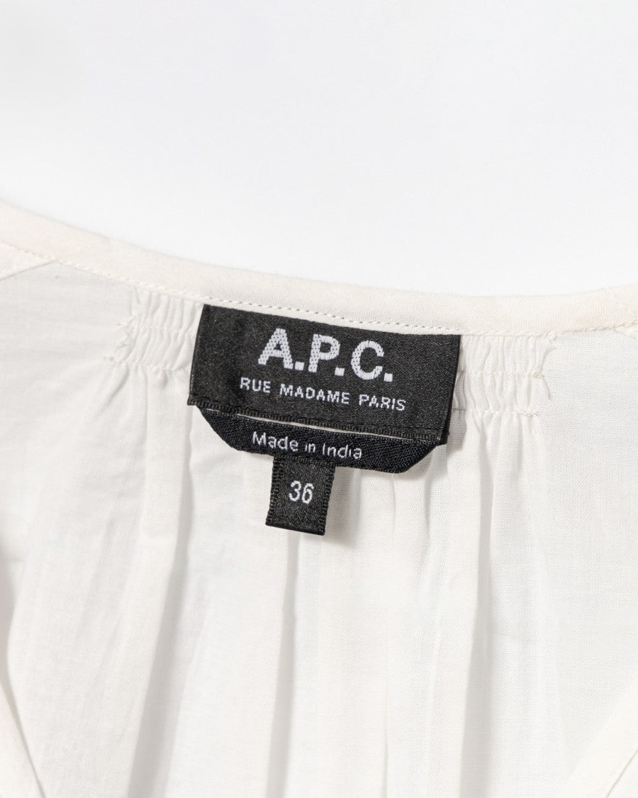 A.P.C. V-Neck Blouse With Buttoned-Cuff Sleeves