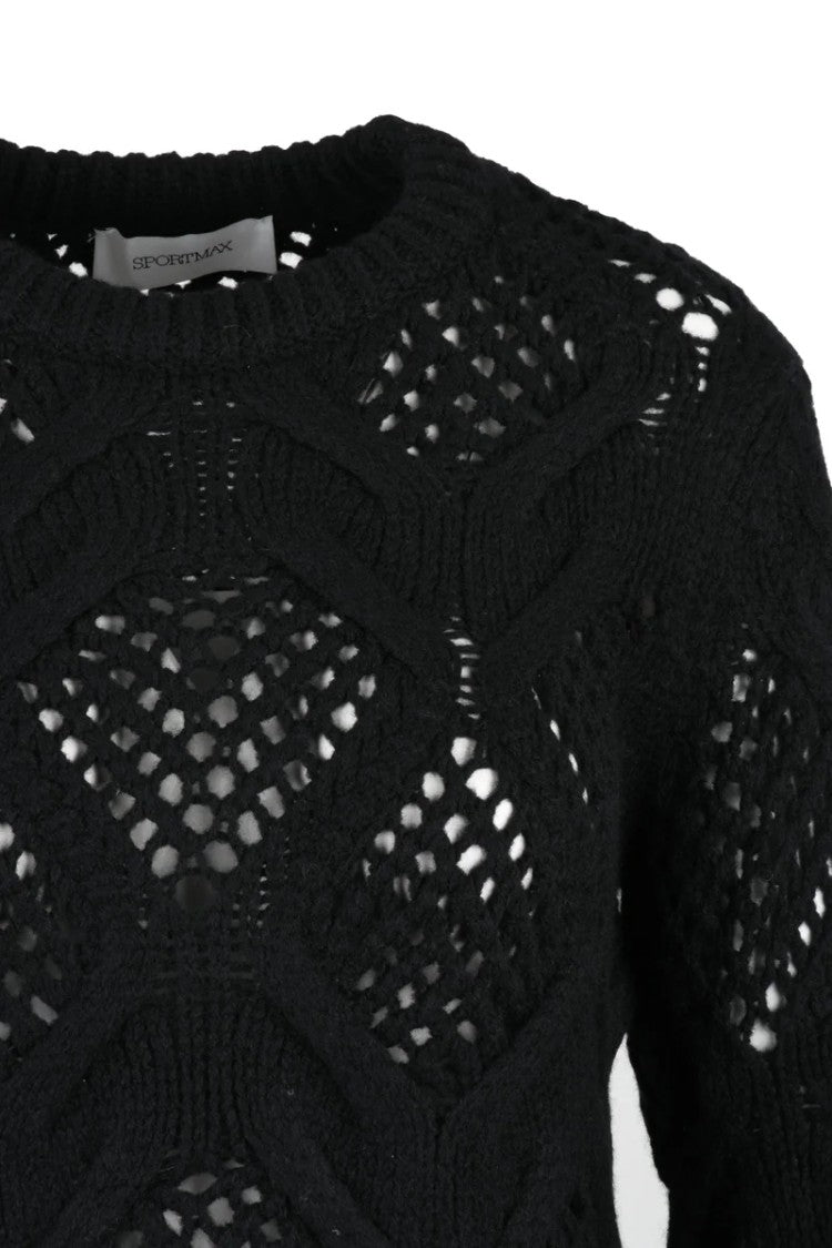 Sportmax Virgin Wool Tricot Sweater - Black