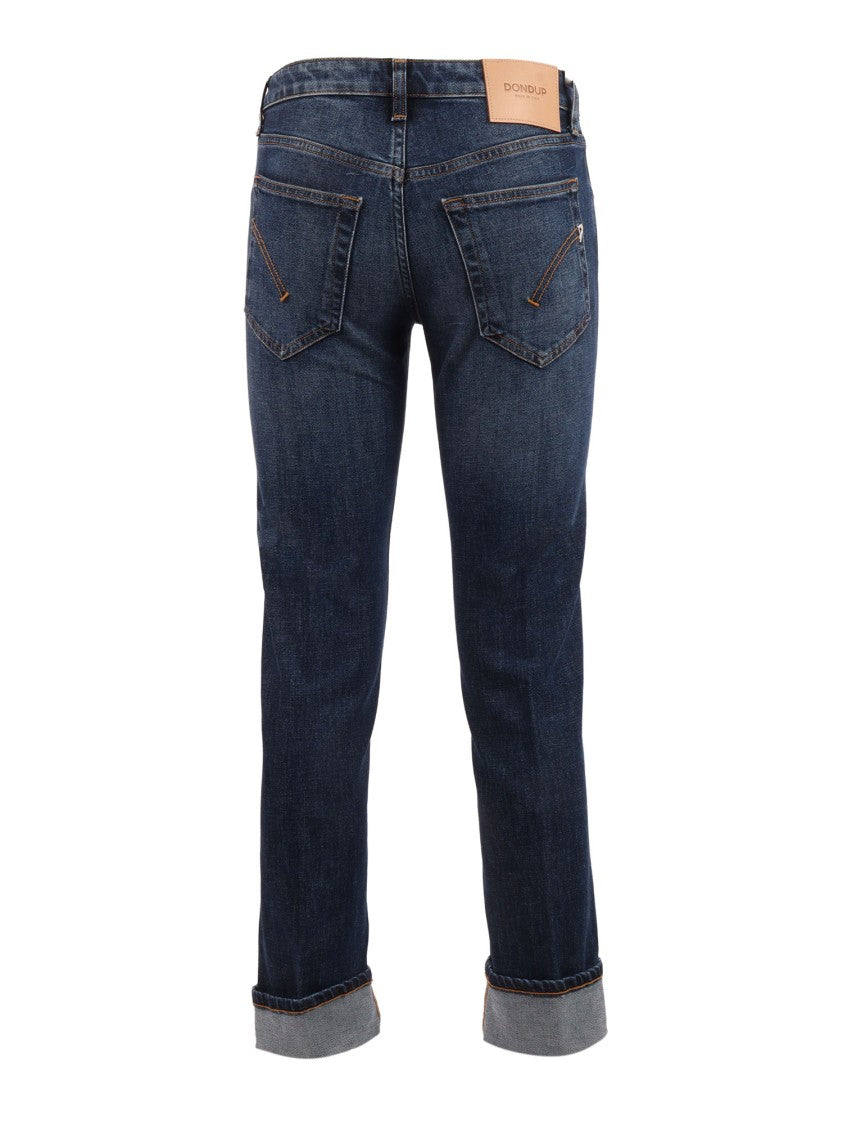 Dondup Mid Rise Slim Cuffed Jeans
