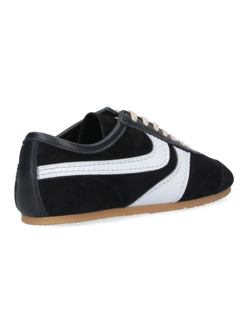 Dries Van Noten Black Suede Contrasting Trim Rubber Sneakers
