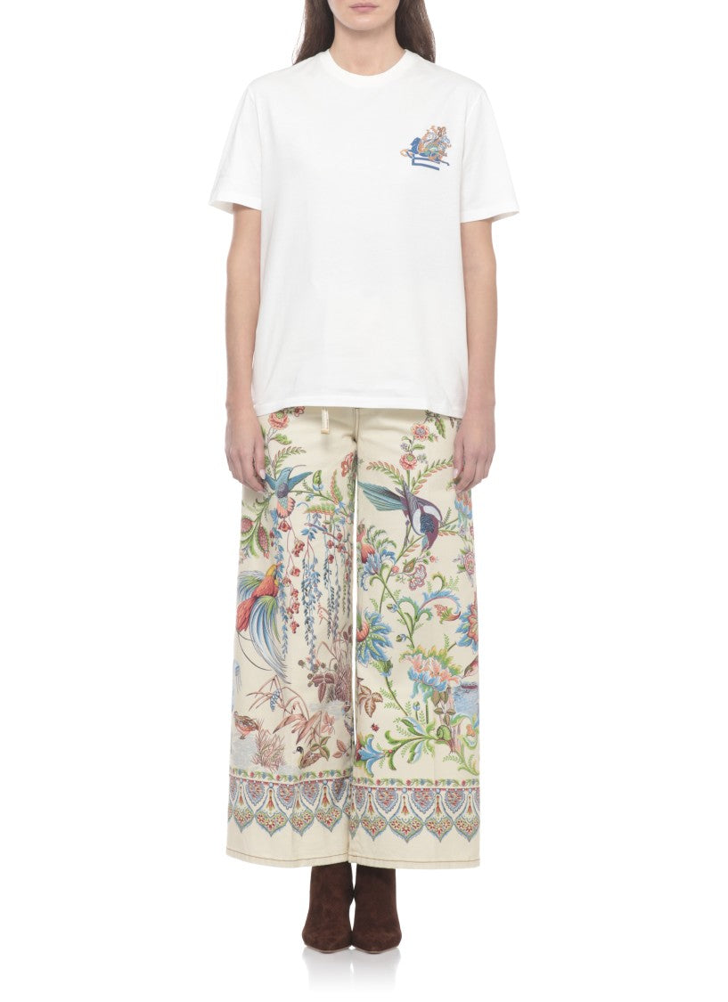 Etro White Cotton Pegasus T-Shirt