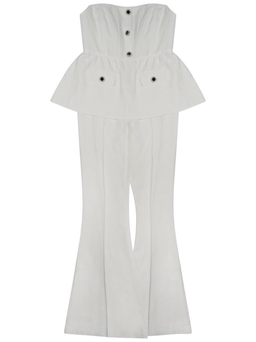 Self-Portrait Structured Sleeveless Jumpsuit With Button Front