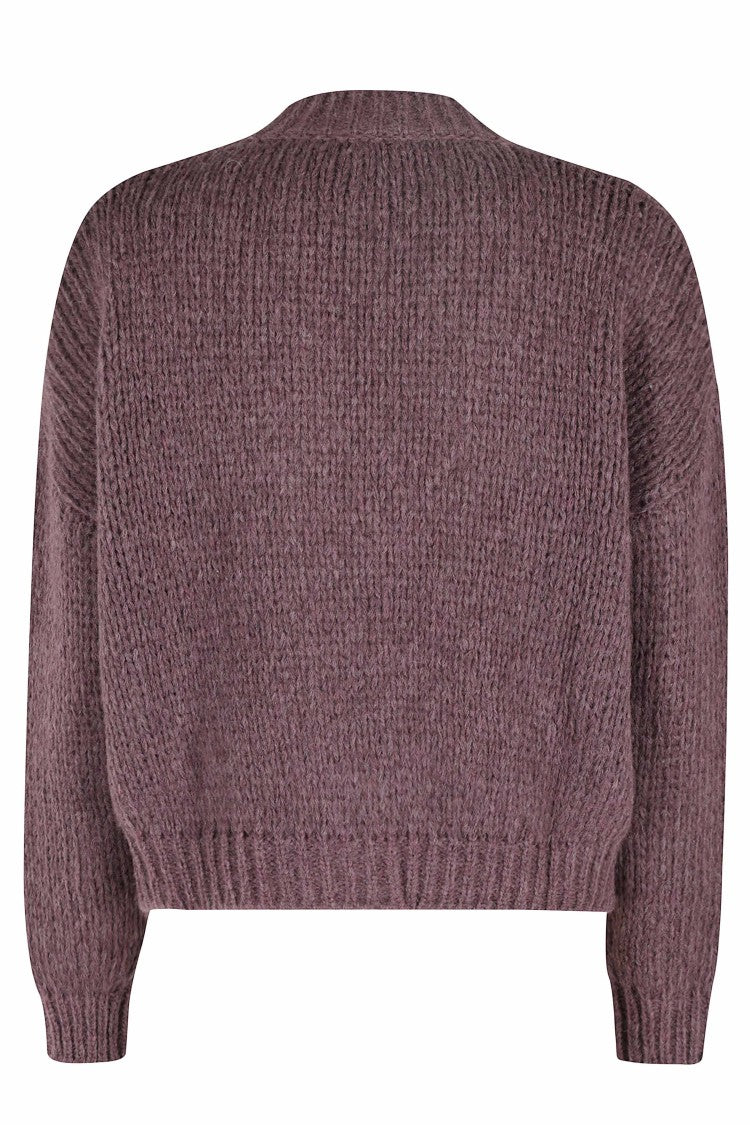 Roberto Collina Burgundy Knit Cardigan With Dropped Shoulders