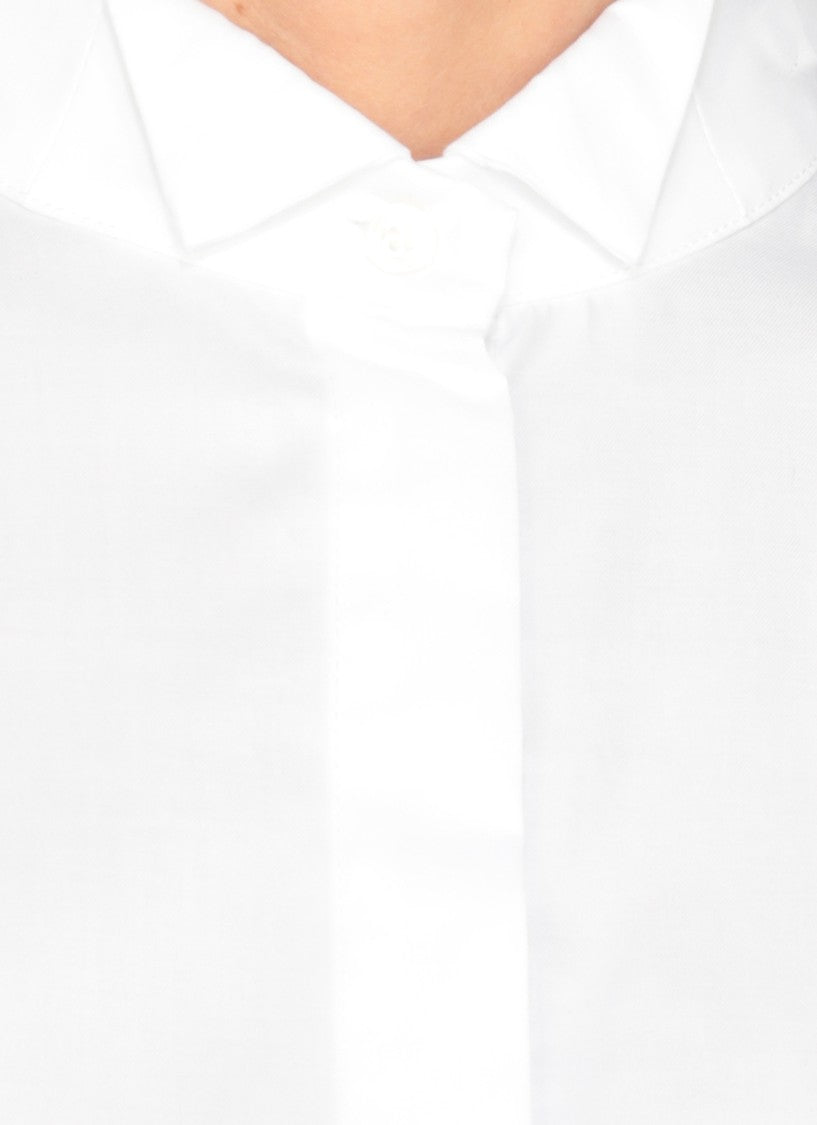 Elisabetta Franchi Crisp White Cotton Shirt With Tailored Silhouette