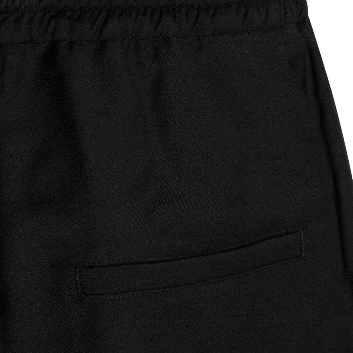 Seven Gauge Relaxed Fit Black Shorts With Adjustable Drawstring