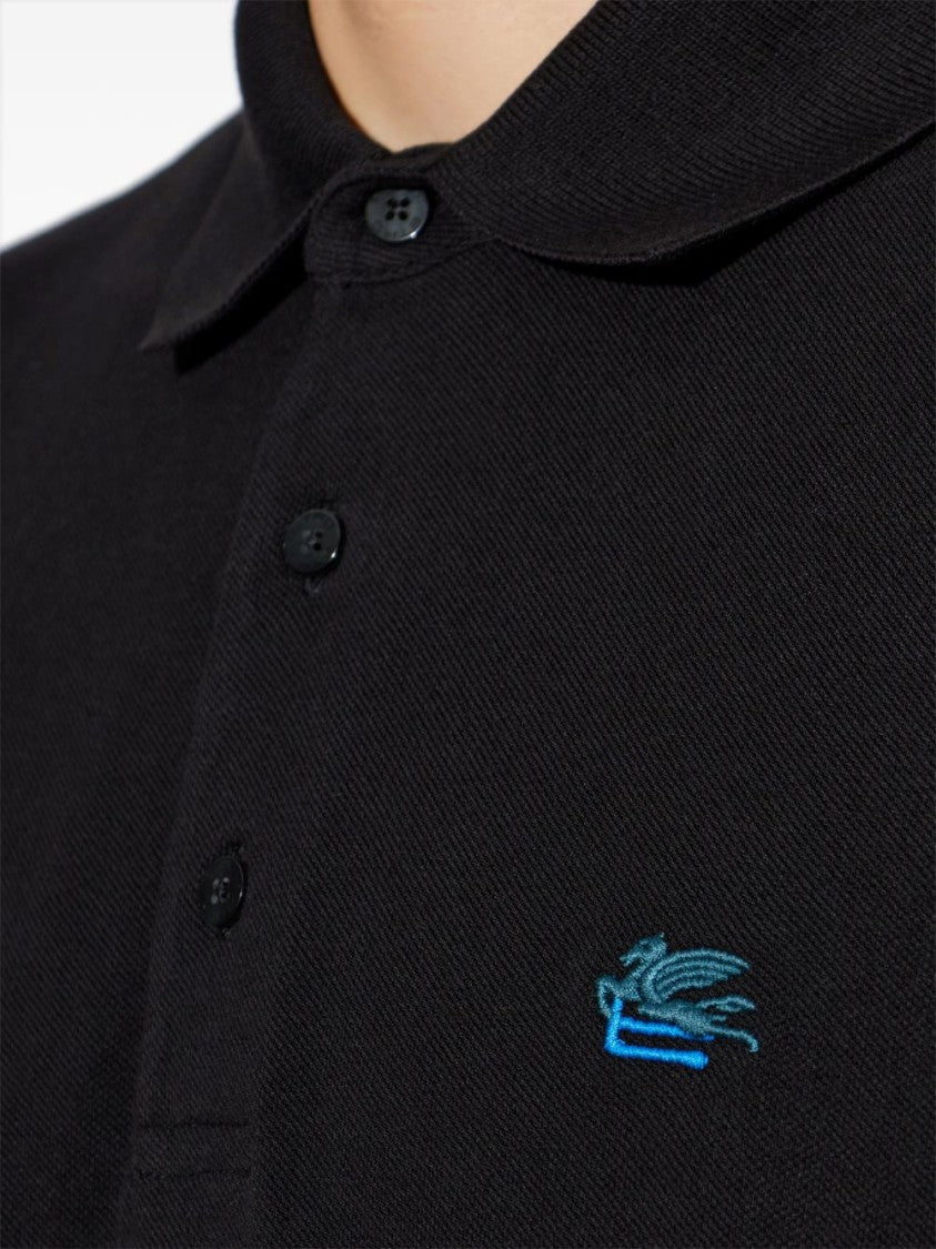 Etro Pointed Collar Polo Shirt With Three-Button Closure