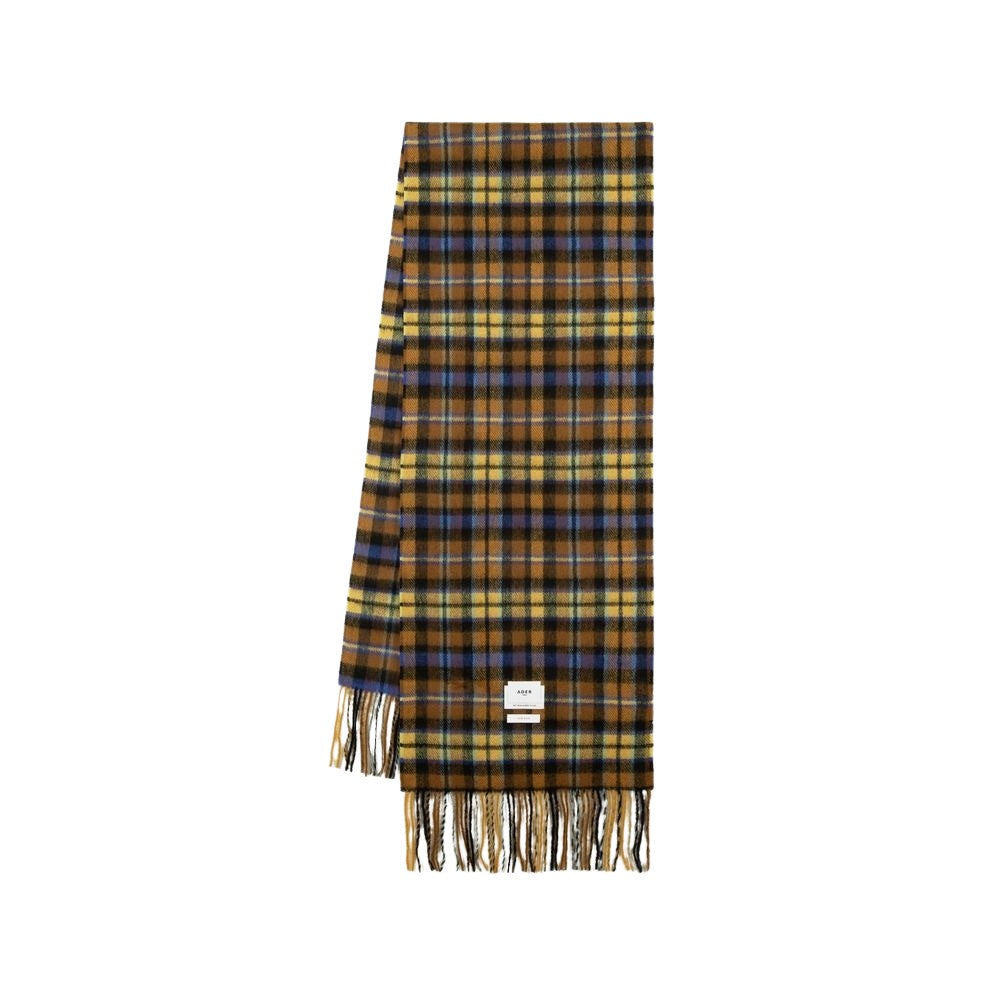 Ader Error Tartan Scarf - Wool - Brown