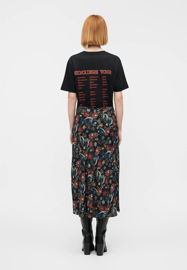 Zadig & Voltaire Midi Skirt With Floral And Abstract Pattern
