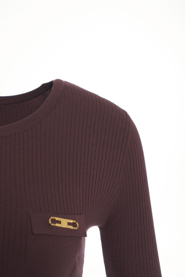 Elisabetta Franchi Ribbed Knit T-Shirt