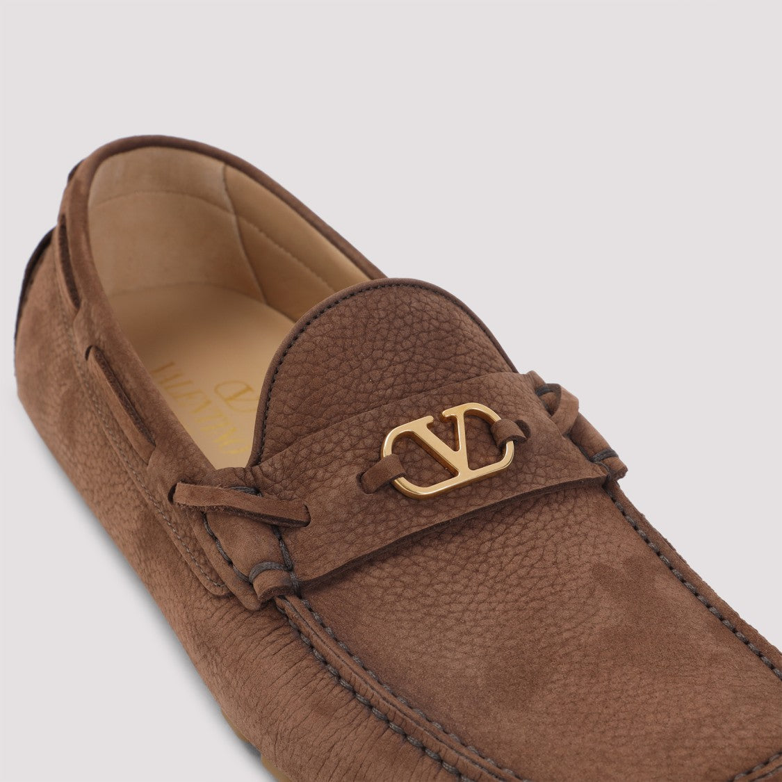 Valentino Garavani Dark Brown Leather Fastaway Driver Lace-Up Shoes