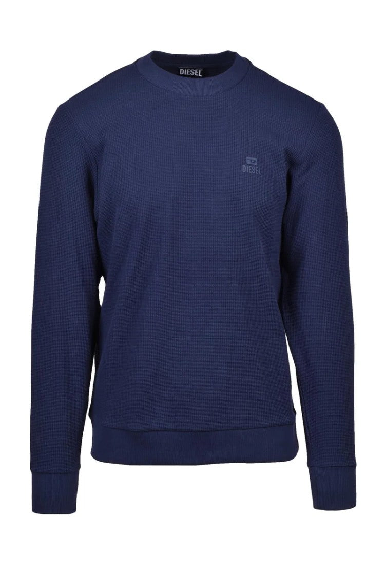 Diesel Blue Cotton Men's Crewneck Sweatshirt